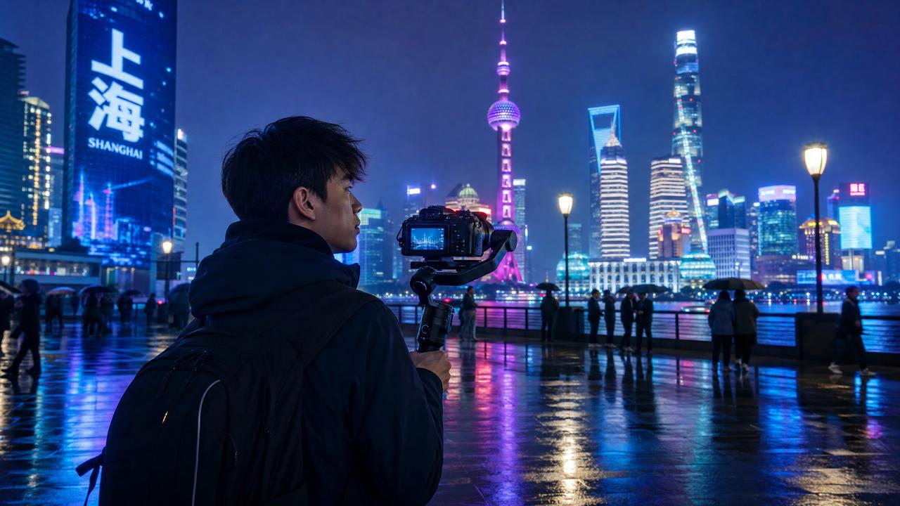 母狗-母狗生活传媒：夜上海魅力·城市夜景Vlog传媒分享